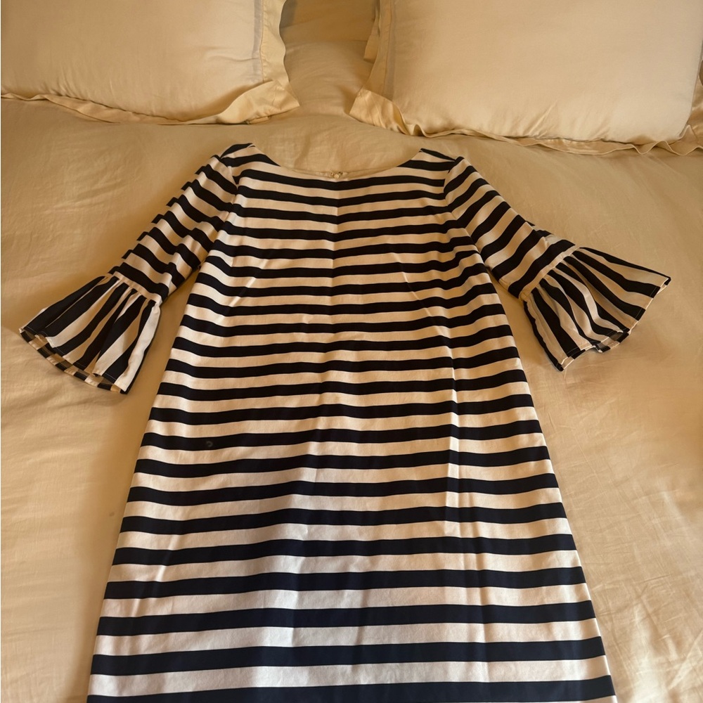 Janie and Jack Striped Navy & White Women’s Dress with Flared Sleeves